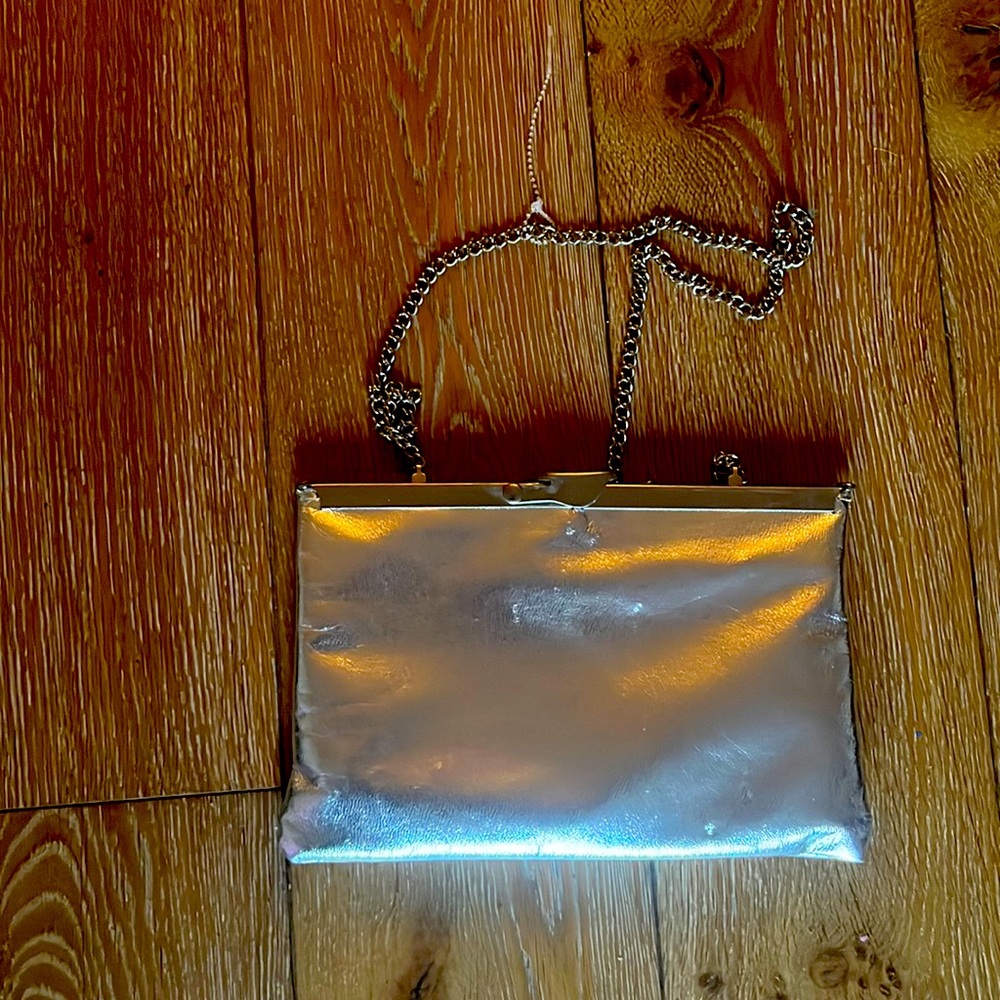Silver cute little bag 5 by 8”